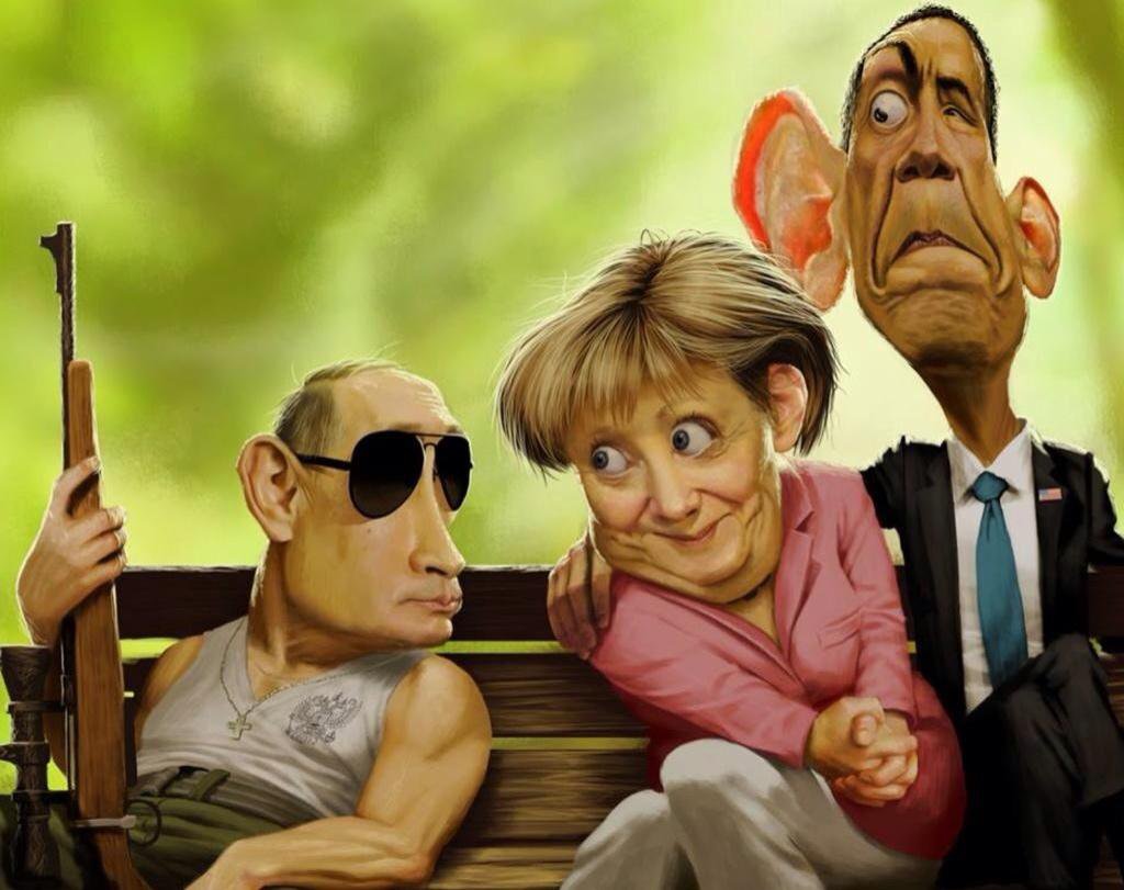 Путин Меркель Обама карикатура